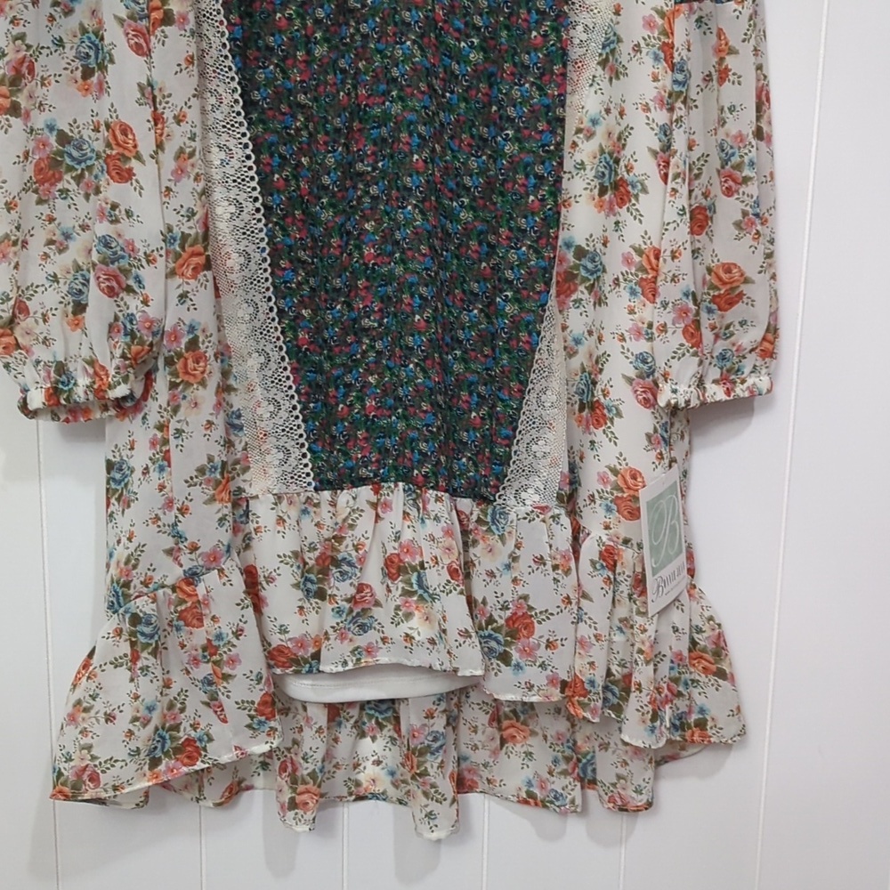 🌟NWT Bonnie Jean Girl Floral and Lace Dress - Picture 3 of 8